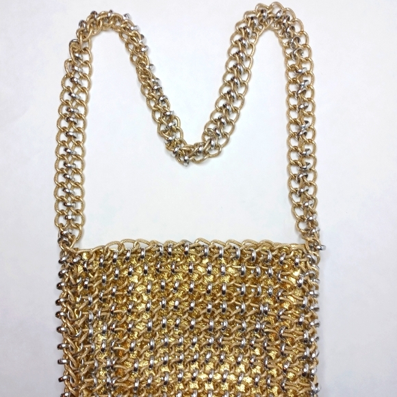 Vtg. LEWIS Imports MIXED METAL CHAIN BAG - Picture 11 of 11
